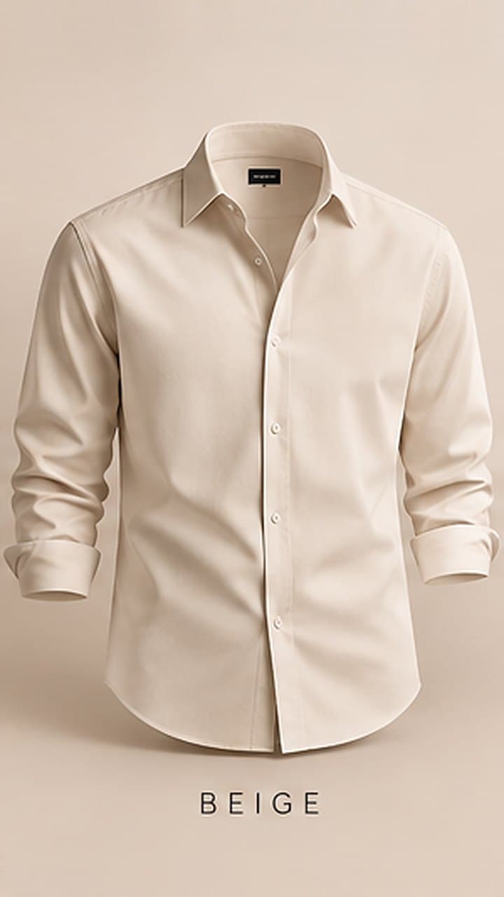Linen Blend Shirt in Beige